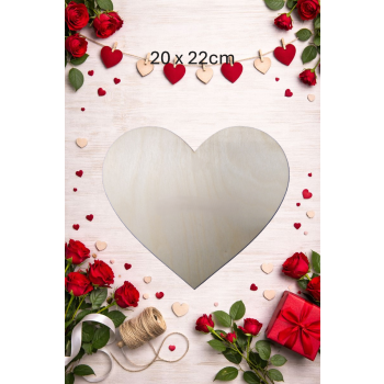 Serce 20cm klasyczne równe, sklejka 3mm